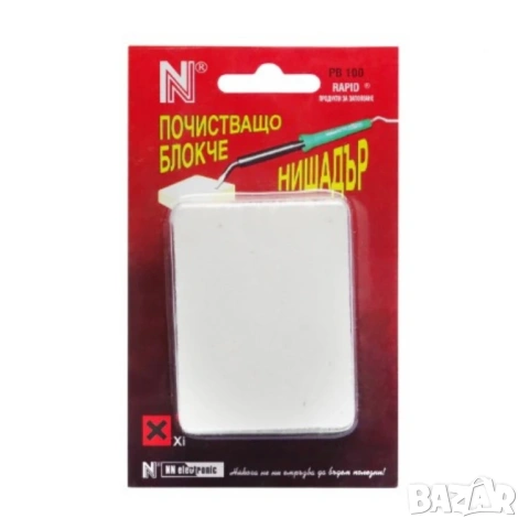 Почистващ блок нишадър PB100 RAPID, 100g – за почистване и калайдисване на поялници