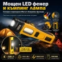 Мощен LED ръчен акумулаторен фенер и къмпинг лампа осветление за къмпинг риболов палатка туризъм, снимка 1