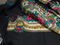 Gypsy floral multi 70 s Folkschal полски вълнен 144х144см ресни 12 см, снимка 5
