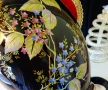Японска порцеланова ваза,урна,злато,кобалт,цветя. , снимка 4