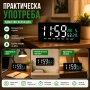 Голям модерен дигитален часовник с температура дата LED за спалня офис електронен дата календар, снимка 4