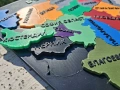 Дизайнерски 3D Пъзел „Карта на България“ – Шарен модел с релефни черни надписи, снимка 8