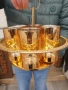 стар японски позлатен поднос с шест чаши , снимка 8