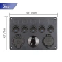 Панел за вграждане с 5 бутона, USB, 12V и волтметър, снимка 9