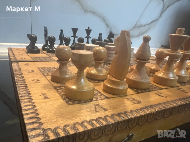 Шах с дървени фигури, снимка 9 - Шах и табла - 55239850