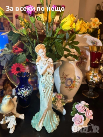 Coalport England  грациозна фигура от серията Spirits of Jewels - "Emerald" Код P2058, снимка 7 - Антикварни и старинни предмети - 53992652