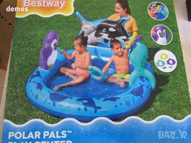Воден център за игра Polar Pals134 x 131 x 73 см-басейн и надуваеми играчки, нов