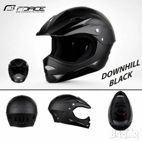Кросова каска DOWNHILL Full Face, Матово черна, EN Сертификат, Размер S/M, снимка 3 - Аксесоари за велосипеди - 54933126