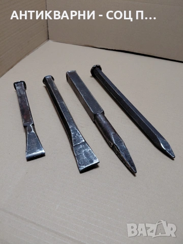 Комплект Соц Стари Ръчно Ковани Каменоделски Клинове Секачи 3.250кг. НОМЕР 1845., снимка 5 - Антикварни и старинни предмети - 54609710