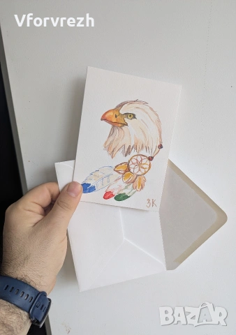 Ръчно рисувани картички, снимка 4 - Коледни подаръци - 54013429