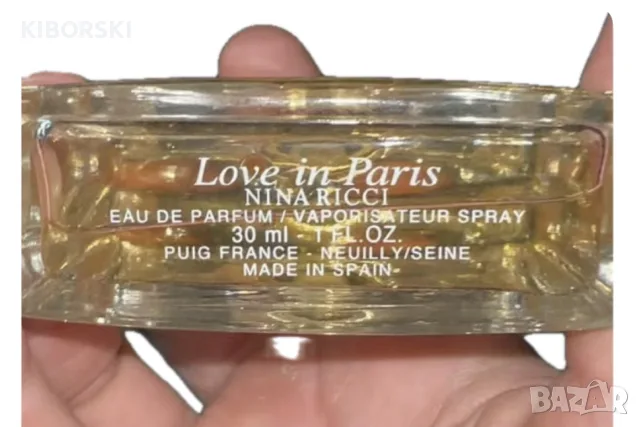 Оригинален спрян парфюм Nina Ricci Love in Paris (EDP) – 30ml (Почти пълен), снимка 2 - Дамски парфюми - 55446683