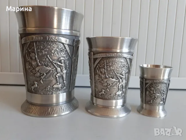 Немски чаши за вино и ракияот калай Antik * Vintage №62