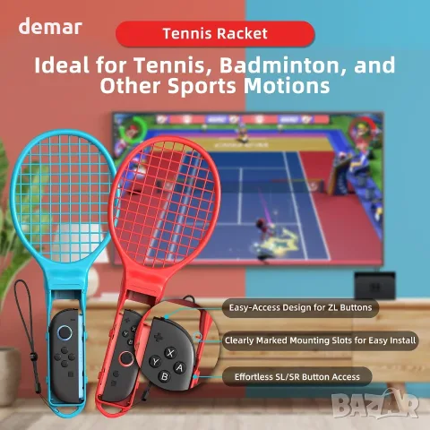 Комплект аксесоари за спортни игри, съвместим със Switch 2/Switch/OLED, 10 в 1 семеен комплект, снимка 5 - Аксесоари - 55622007