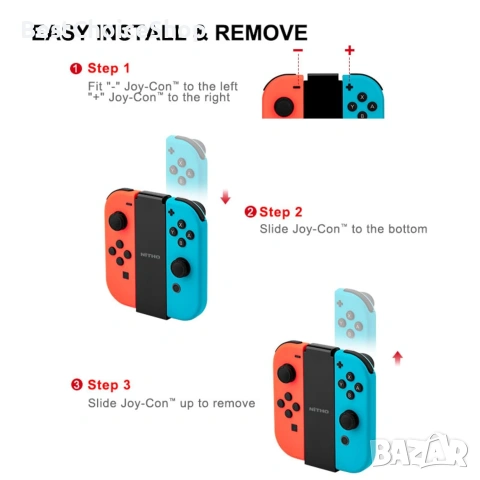Зарядно захващане, съвместимо за Nintendo Switch Joy-Cons  -  NiTHO Charge & Play , снимка 4 - Аксесоари - 54985262