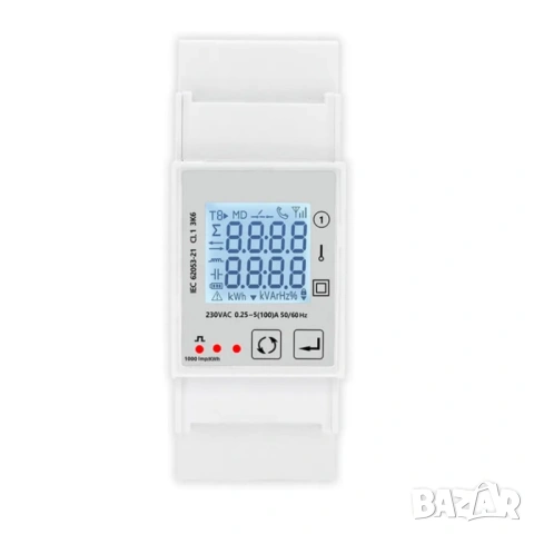 Tuya Smart WiFi монофазен електромер 80A за DIN шина. Отчет за дневни и нощни kWh, снимка 2 - Друга електроника - 54553783