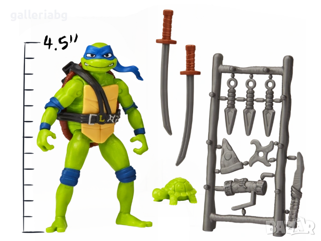 Фигурка Леонардо Leonardo TMNT Mutant Mayhem Костенурките Нинджа с катани