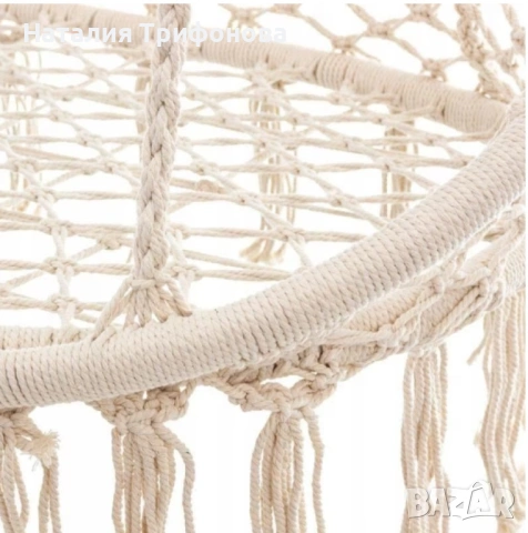 Двойна бежова градинска люлка за двама с възглавници, снимка 5 - Градински мебели, декорация  - 54182366