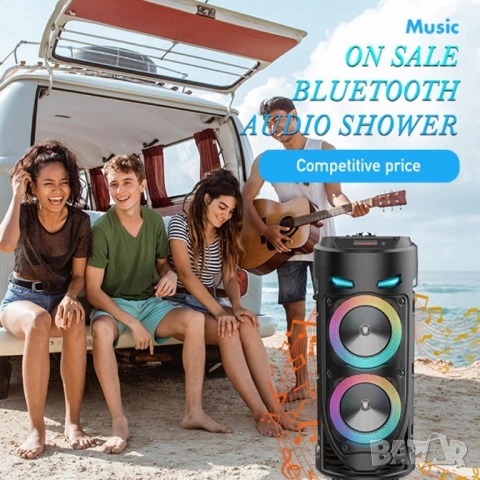 Мощна Преносима Bluetooth Тонколона ZQS4239S с LED Светлини, FM Радио и Караоке Микрофон, снимка 16 - Тонколони - 54366003