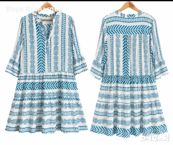 👗👗👗 Разкроена рокля в тюркоаз🩵🩵🩵 м/л/хл
