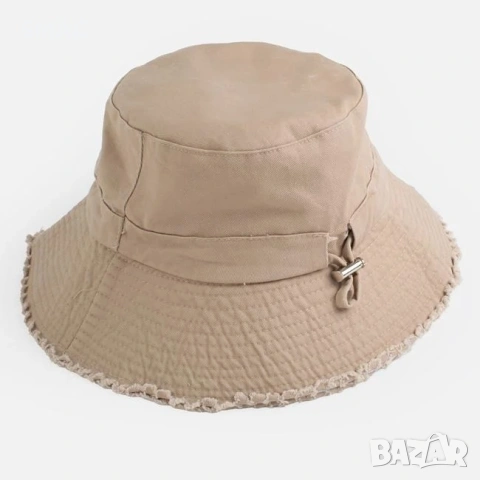 Дамска bucket шапка от памук jean бежова_1261290, снимка 2 - Шапки - 54904864