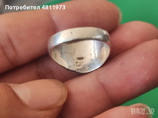 Стар сребърен пръстен с червен карнеол 925, снимка 5 - Пръстени - 55320801