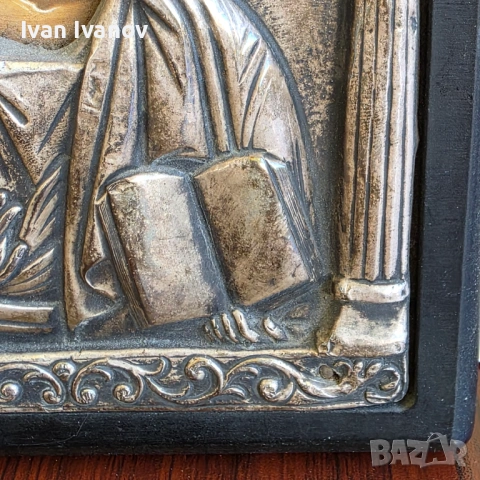 Сребърна икона Иисус Христос Вседържител, снимка 4 - Икони - 54589451