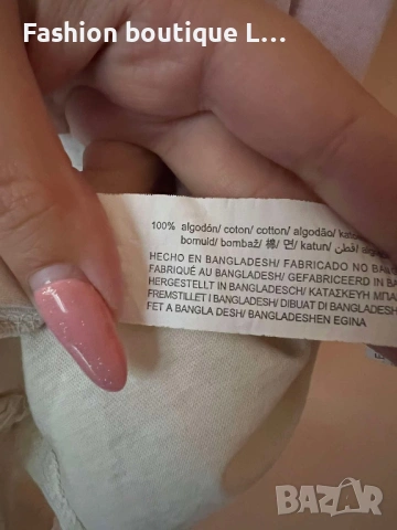 BERSHKA тениска овърсайз в розов цвят 100% памук с щампа отпред и отзад 🌸, снимка 5 - Тениски - 54731047