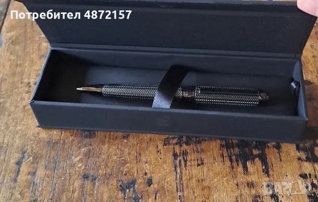 химикалка HUGO BOSS Gun метал с шарки тип рибена кост, снимка 3 - Ученически пособия, канцеларски материали - 55577755