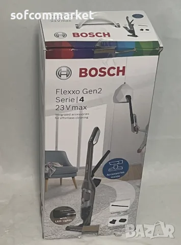 Безжична вертикална прахосмукачка Bosch Flexxo Gen2 Serie 4 (23V max) – С 6 месеца гаранция!, снимка 14 - Прахосмукачки - 55637136