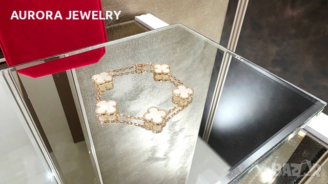 Van Cleef & Arpels VCA 5 Motifs Rose Gold Mother of Pearl Vintage Alhambra Дамска Гривна, снимка 2 - Гривни - 54013294