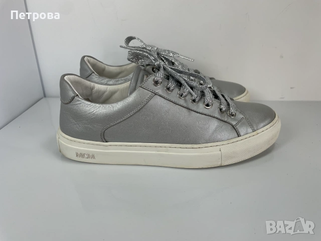MCM Сиви кожени маратонки 37 Оригинал, снимка 2 - Маратонки - 55223528