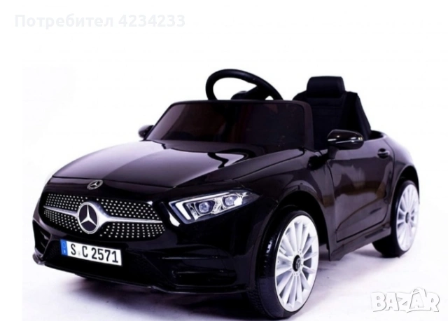 Черна акумулаторна кола Mercedes Benz CLS350 с кожена седалка 12V, снимка 2 - Коли, камиони, мотори, писти - 55244306