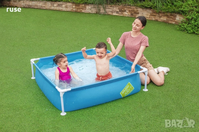 НОВИ! Детски басейн с метална рамка  Bestway 122х122x30.5см, снимка 7 - Други - 54551047