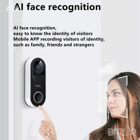 НОВО! - 360 Смарт Видео звънец WI-FI D819, снимка 6 - Друга електроника - 55089233