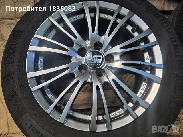 Лети джанти 16ки 5х100 MSW O.Z.Racing + летни гуми 205/55/16 Continental, снимка 5 - Гуми и джанти - 55067586