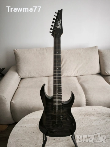 7 струнна Ibanez GRG7221QA-TKS Transparent Black Sunburst