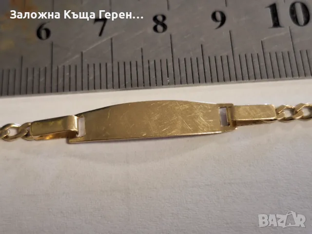 Бебешка златна гривна 3,34гр., снимка 2 - Гривни - 55525870
