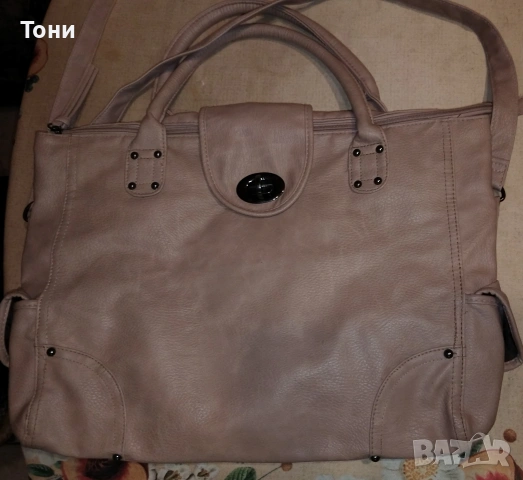 ANN CHRISTINE Нова Кожена Дамска Чанта Пепел от Рози , снимка 5 - Чанти - 55082325