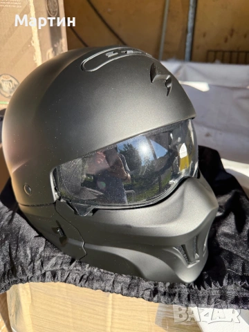 Чисто нова каска Scorpion Exo-Combat Evo Solid черен мат, размер XS, тегло: 1250 гр.