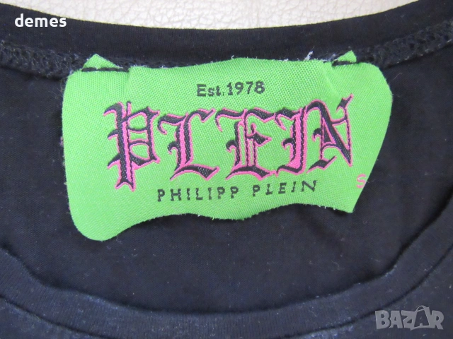 Черна дамска тениска PHILIPP PLEIN, размер S, снимка 4 - Тениски - 55193740