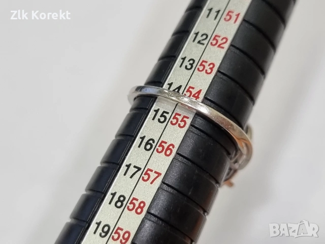 Дамски сребърен пръстен с голям ефирен камък., снимка 12 - Пръстени - 55191255
