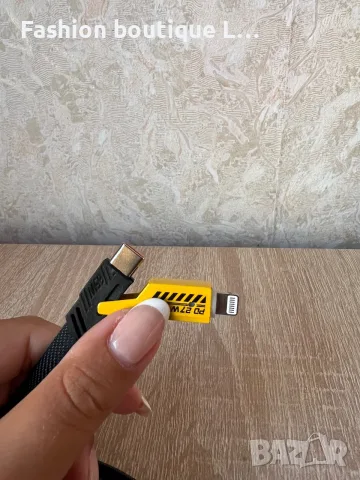 5 евро уникален кабел за зареждане със сменящи се портове USB type C и за айфон 🖤, снимка 3 - USB кабели - 55408724
