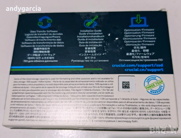 2TB SSD Crucial BX500 2000GB SATA 6Gb/s 2.5 скорост на четене/запис - 540/500 MB/s. диск 2тб 2ТБ, снимка 4 - Твърди дискове - 54574769
