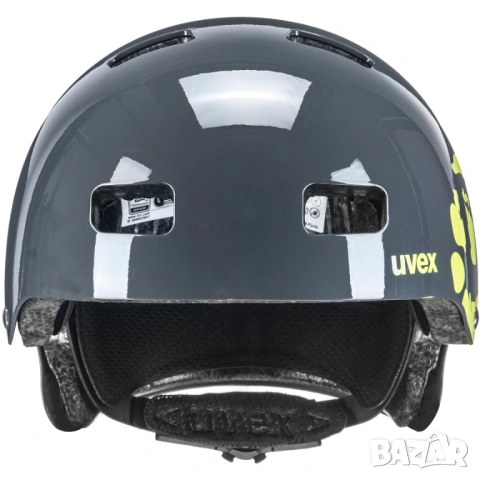 Детска каска Uvex kid 3 dirtbike grey lime в добро състояние, снимка 3 - Спортна екипировка - 54569413