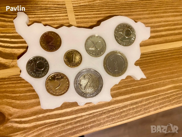 (С монети!) Стойка за монети лев стотинки, снимка 2 - Нумизматика и бонистика - 54230991