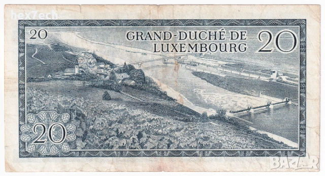 ❤️ ⭐ Люксембург 1966 20 франка ⭐ ❤️, снимка 3 - Нумизматика и бонистика - 54298796