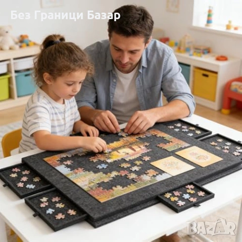 Нова Накланяща дъска за пъзели 1000 части с 6 чекмеджета капак стойка, снимка 9 - Други - 54430004