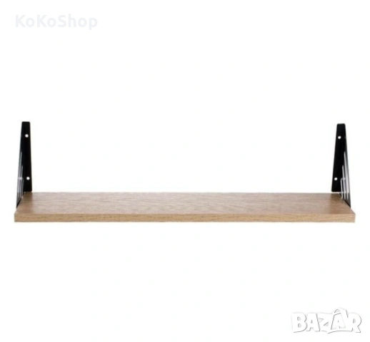 Рафт дъб сонома - 60 x 20 x 1.5 см./стенен рафт с метални елементи, снимка 3 - Етажерки - 54351061
