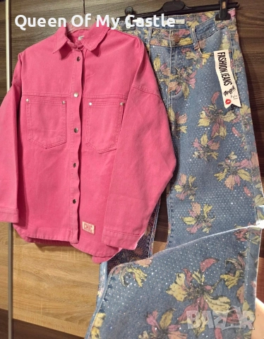 Ефектни дънки с камъни 