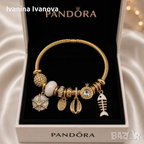 Дамски позлатени гривни Pandora 💎